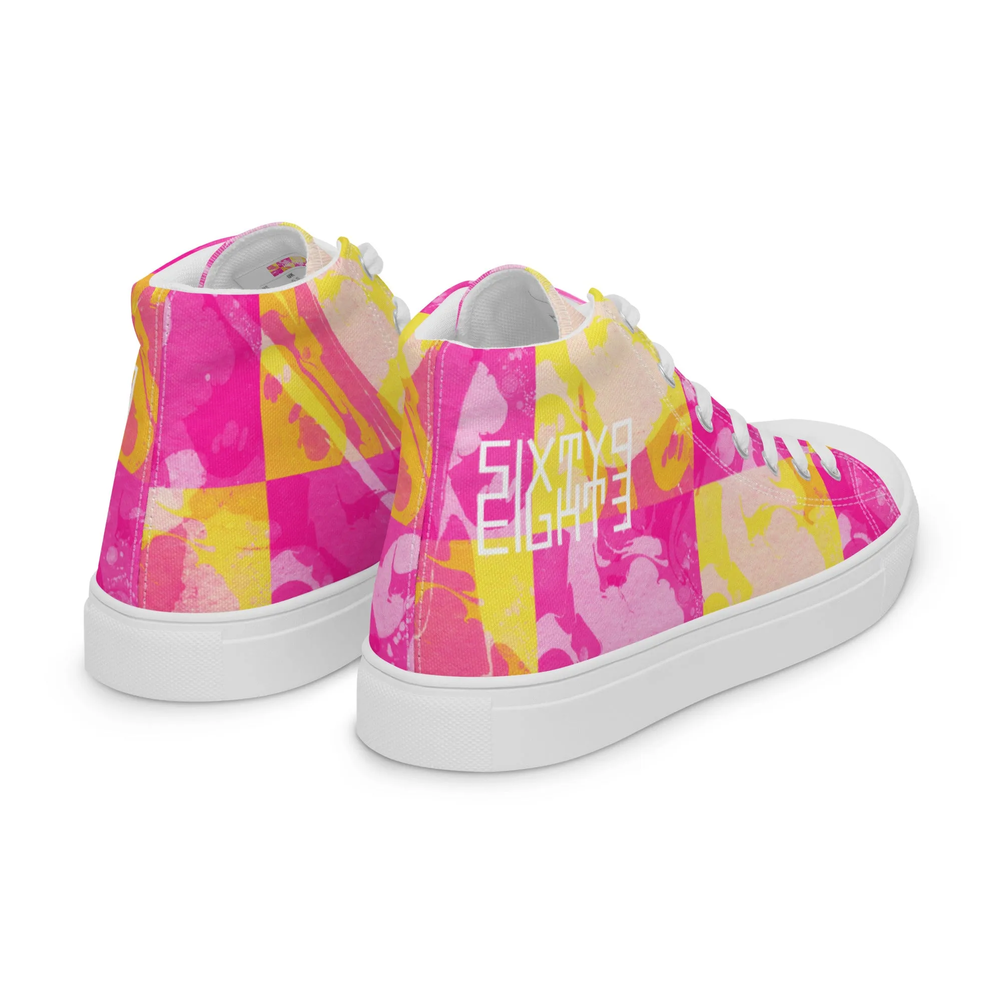 Sixty Eight 93 Logo White Marble #1 Women's High Top Shoes High Heels Pornstars Pics