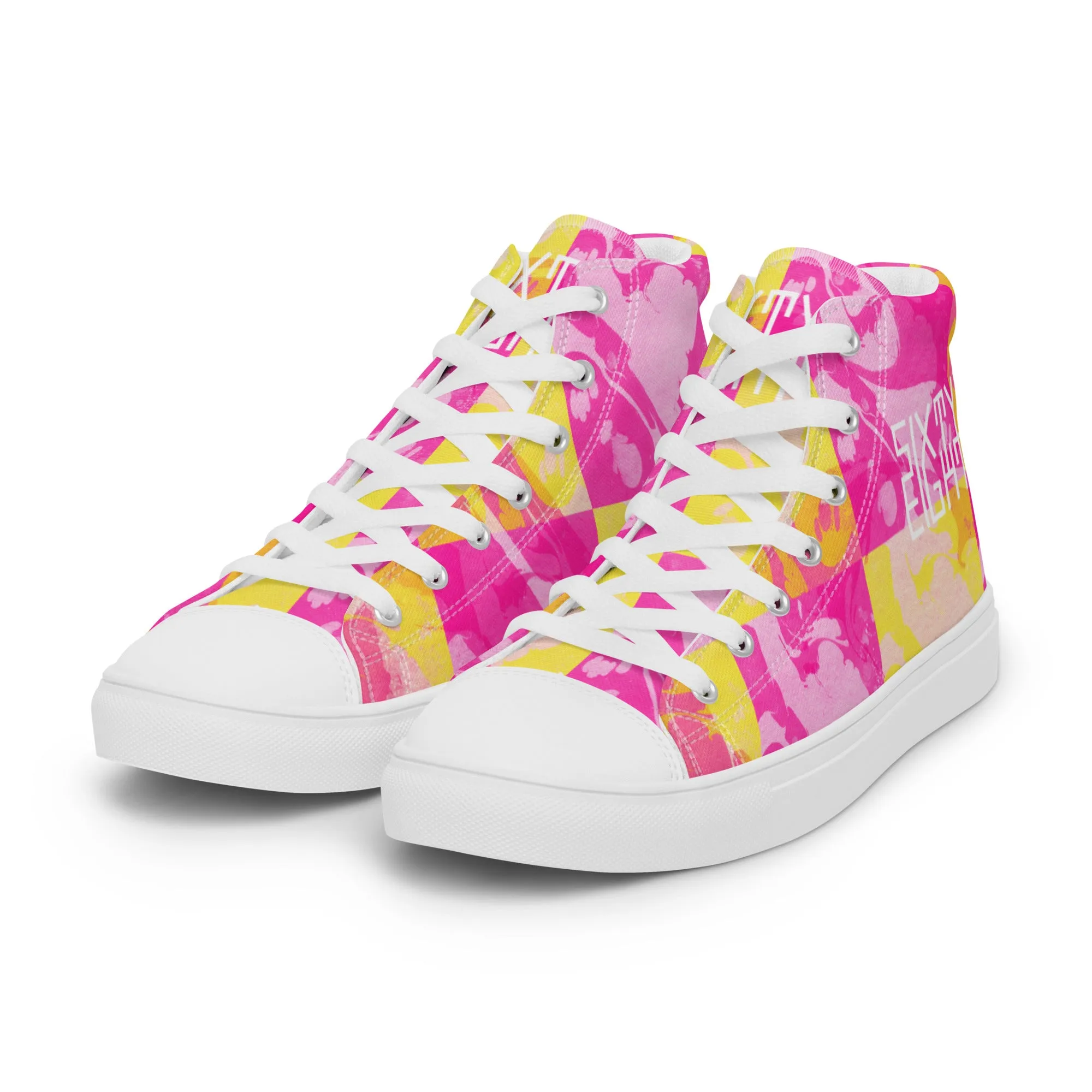 High Heels Missionary Sixty Eight 93 Logo White Marble #1 Women's High Top Shoes
