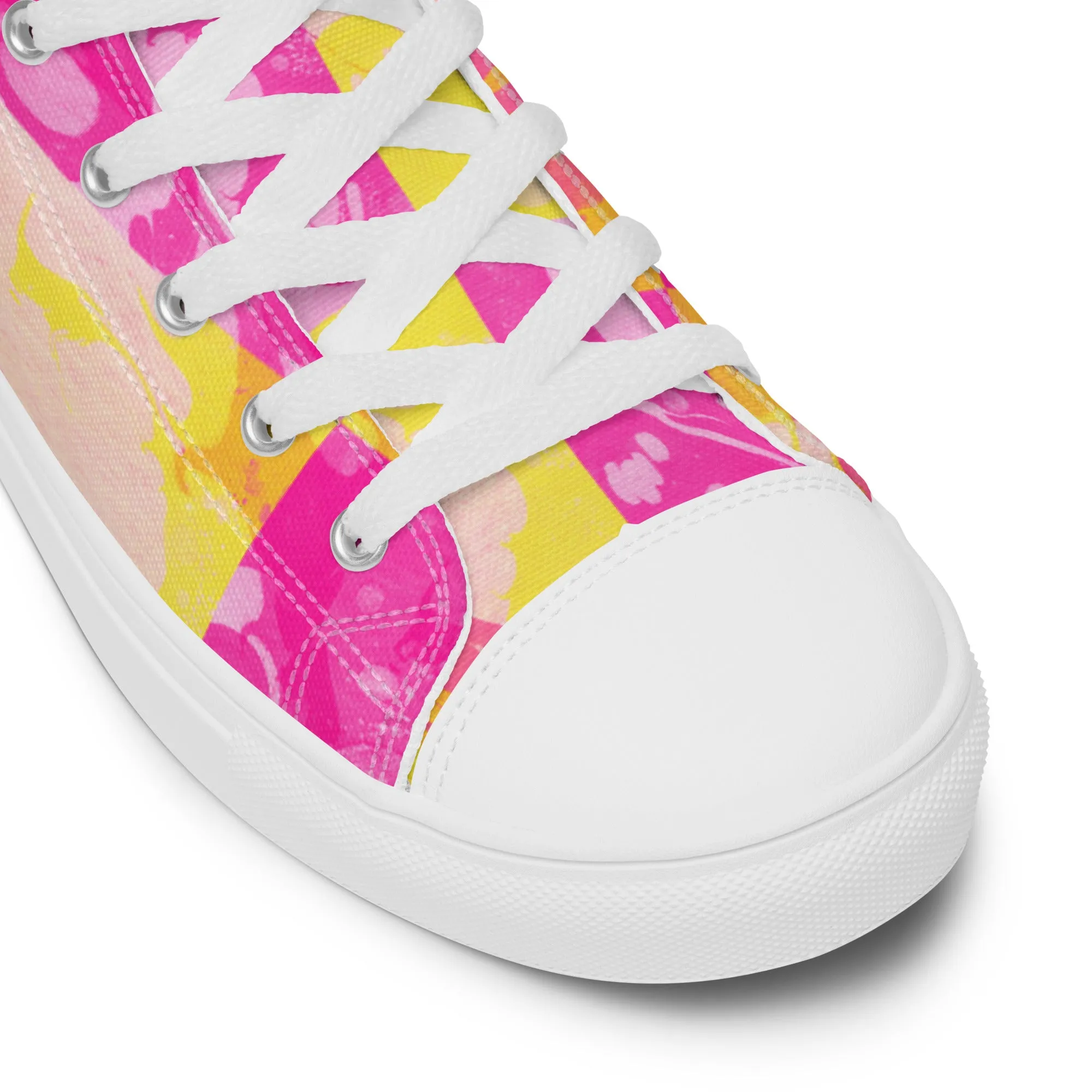 Sixty Eight 93 Logo White Marble #1 Women's High Top Shoes Painted Toes In High Heels