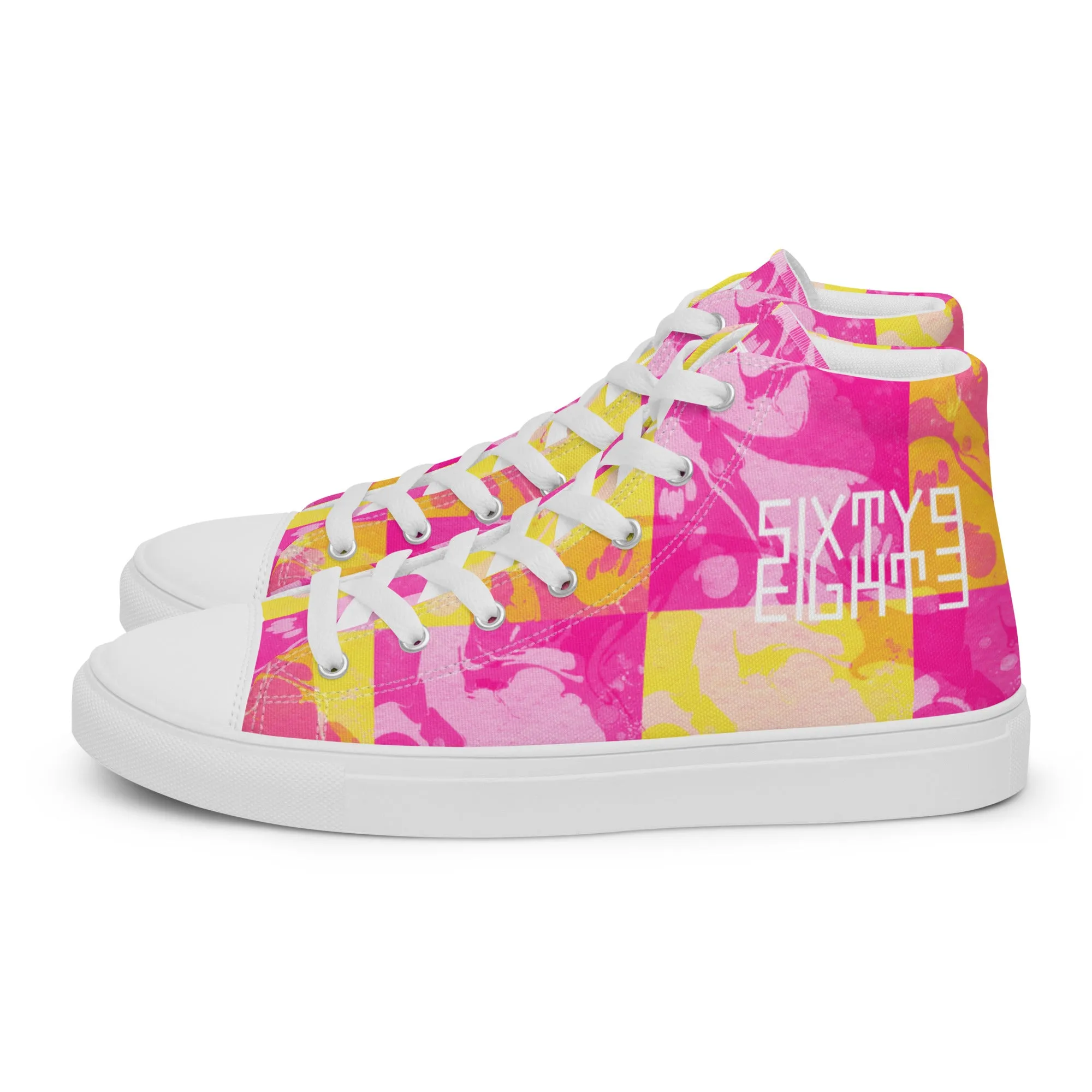 High Heel Shoe Keychains Sixty Eight 93 Logo White Marble #1 Women's High Top Shoes