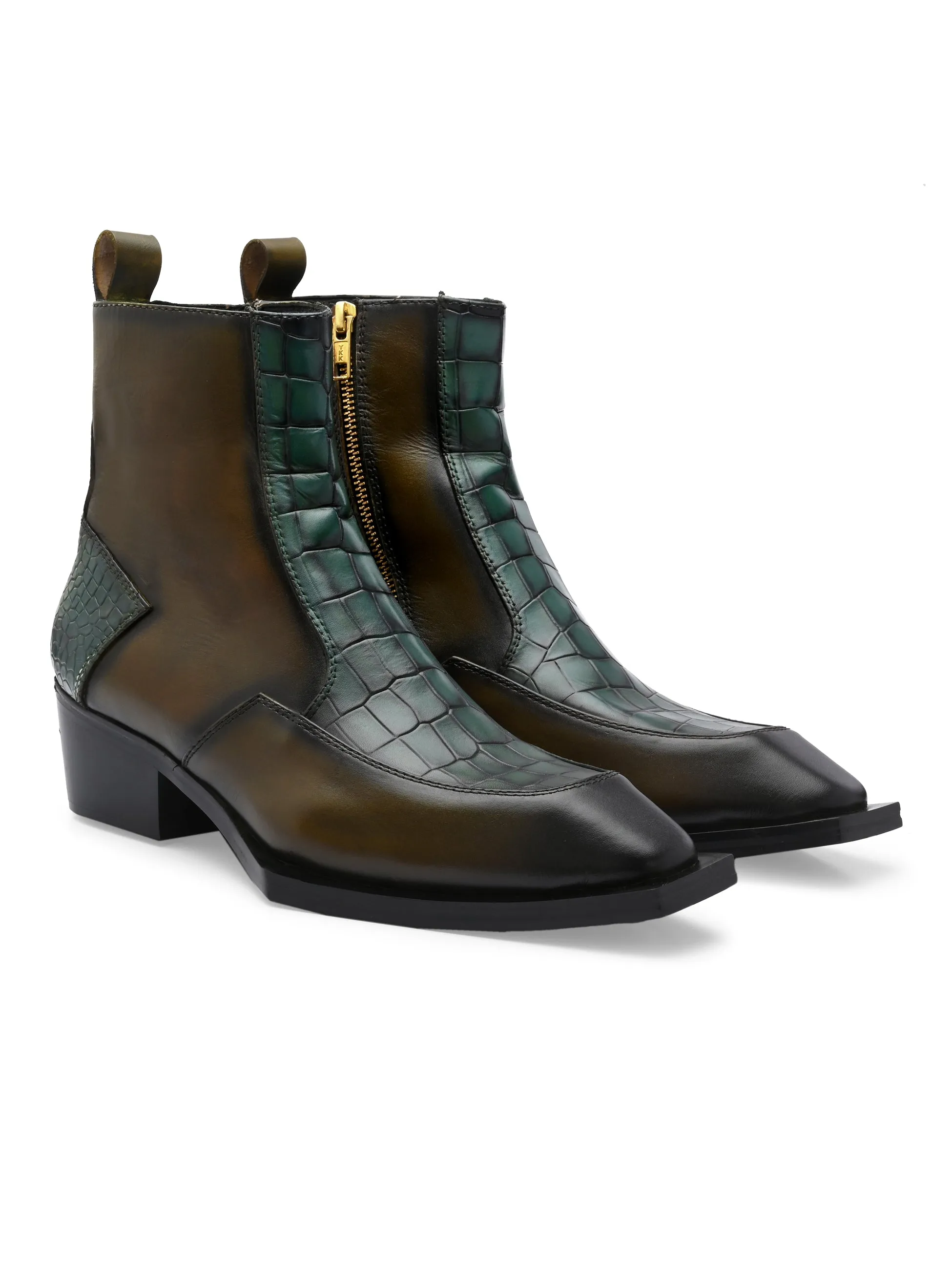 Skrob The Olive Croco Boot Gore Tex Work Boots