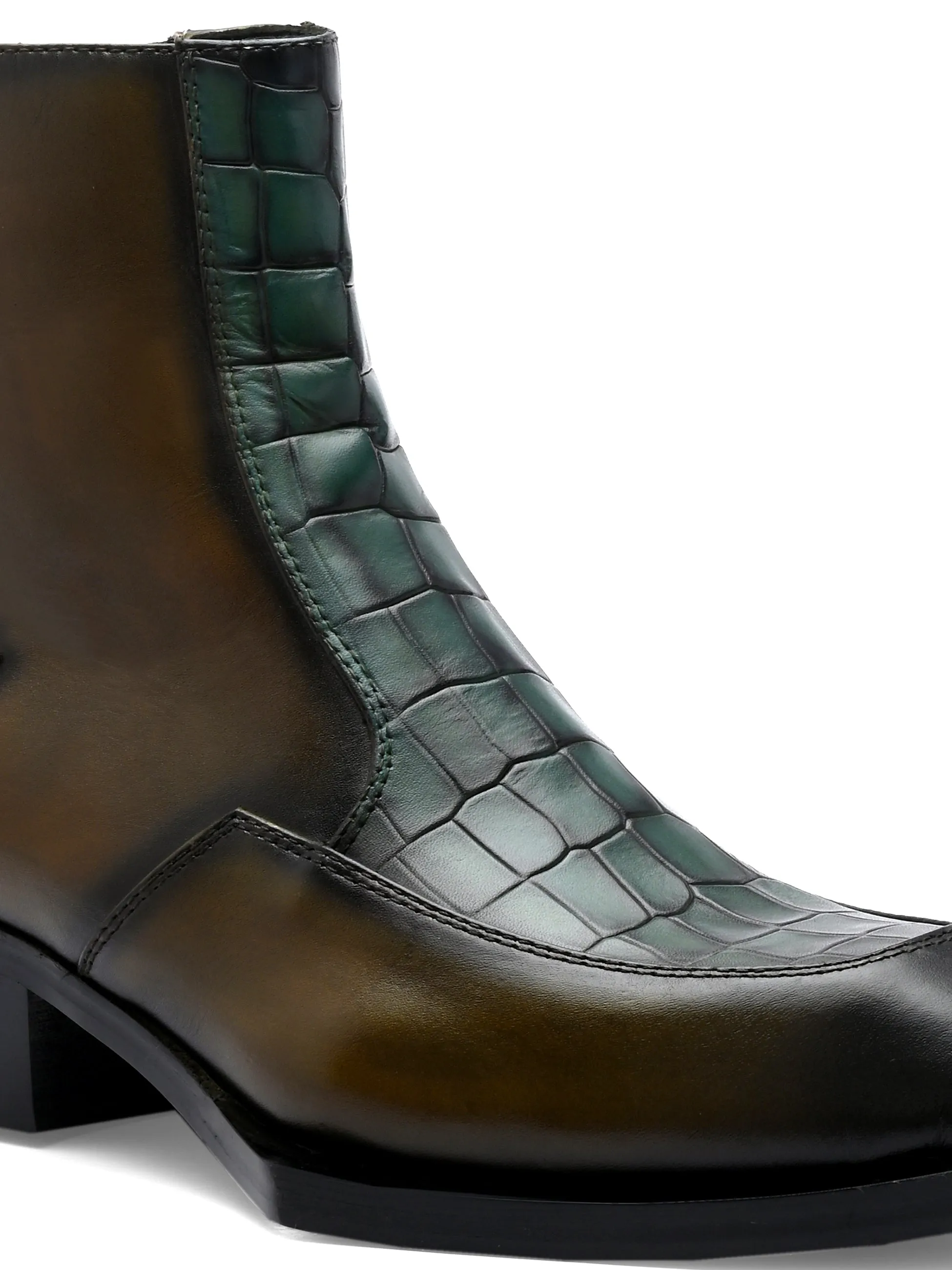 Skrob The Olive Croco Boot Boots For Welding