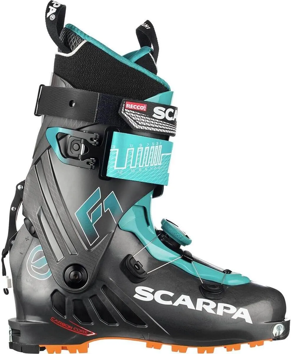 Snow Boots Cost Scarpa Womens F1 Alpine Touring Ski Boots Skiing Snow - Anthacite/Lagoon