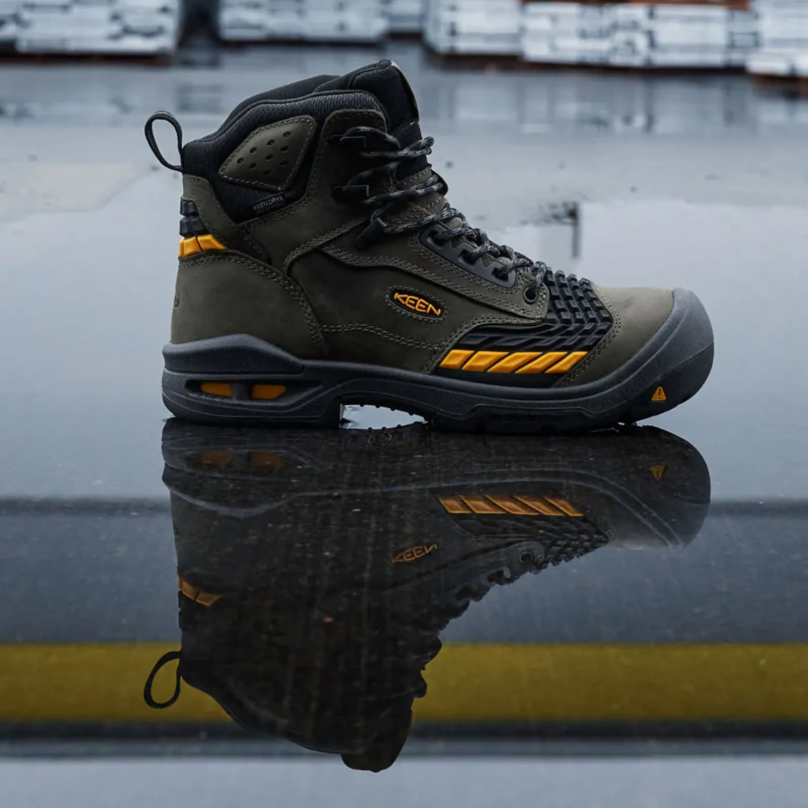 Keen Utility Troy 6" Waterproof Carbon Toe Boot (Men) - Magnet/Black Alaska Work Boots