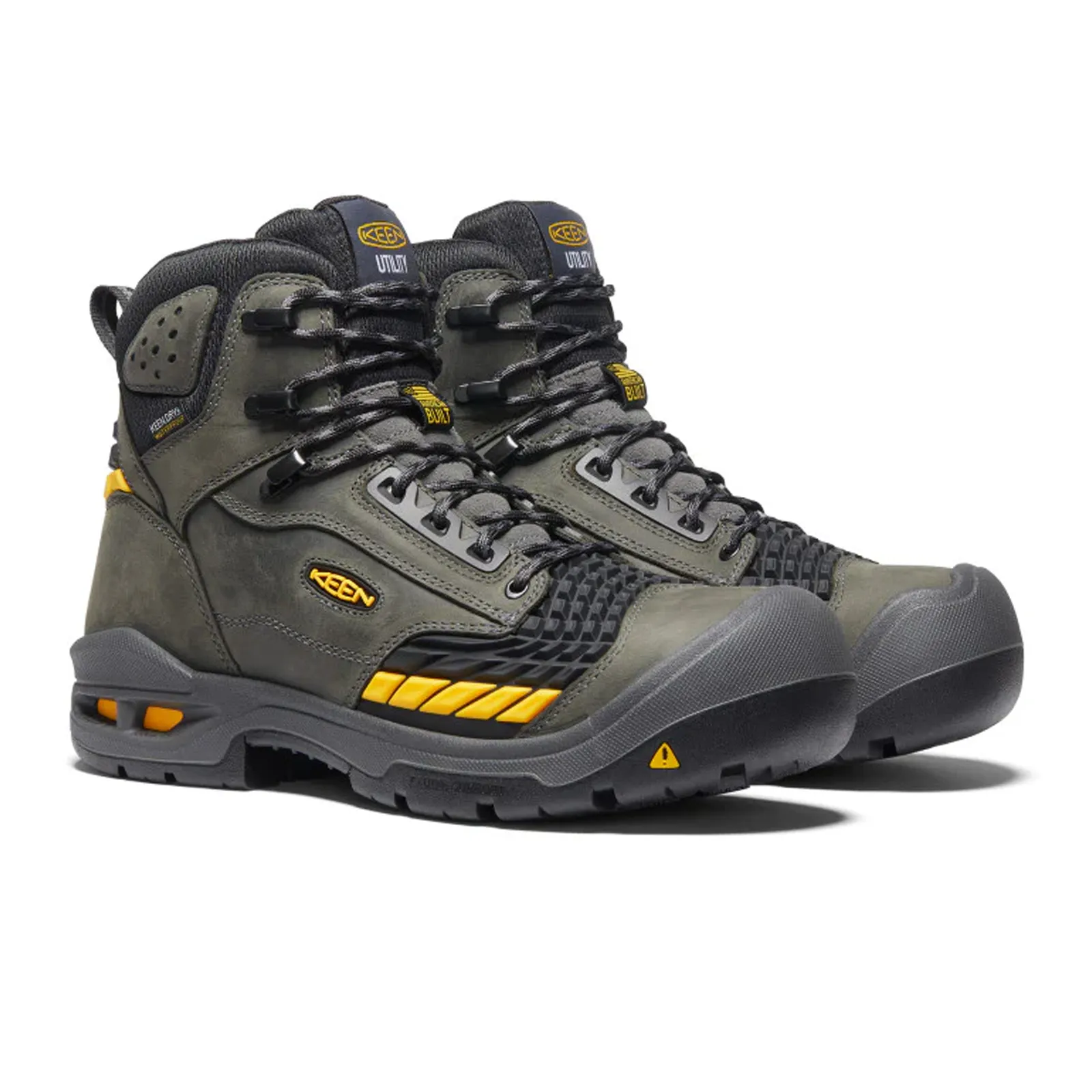 Keen Utility Troy 6" Waterproof Carbon Toe Boot (Men) - Magnet/Black Chukka Work Boots