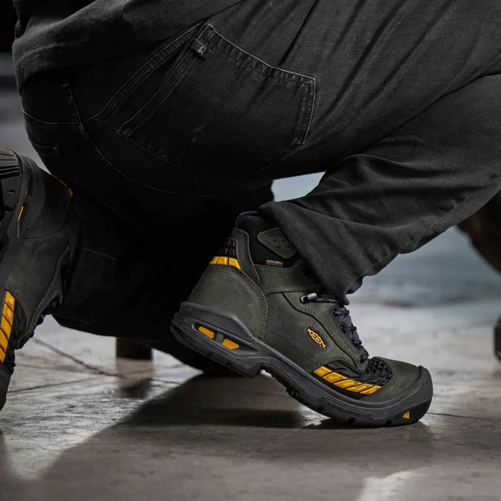 Work Boots In Des Moines Keen Utility Troy 6" Waterproof Carbon Toe Boot (Men) - Magnet/Black