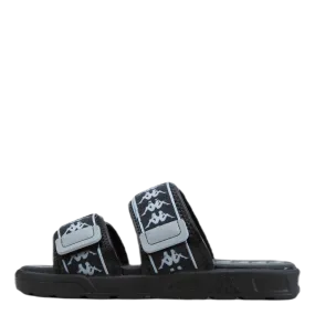 Slipper, Authentic Banda Aster Black/Silver Slides On Sale