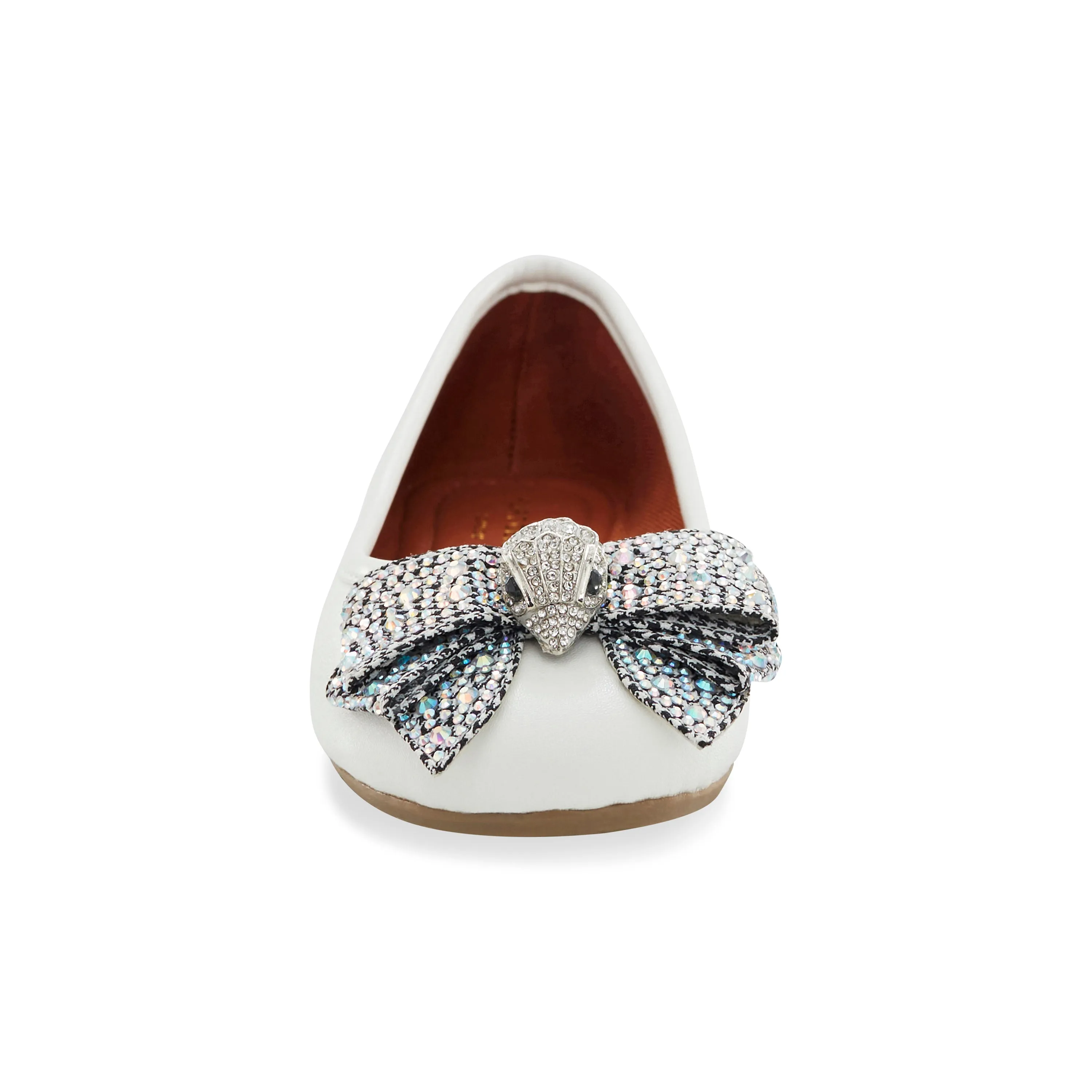 Mini Kensington Ballet Flat - Big Kid White Reflexology Slippers