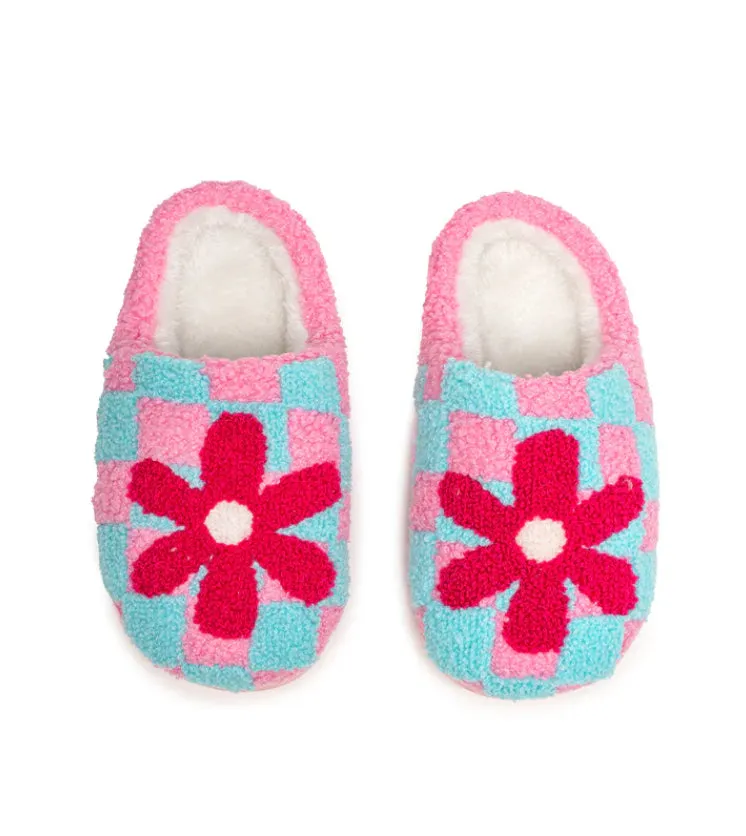 Retro Flower Kids Slippers Slippers With A Hard Bottom