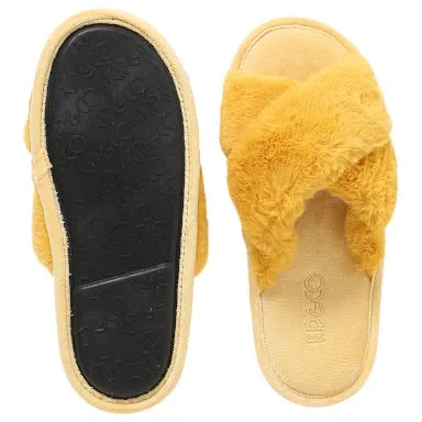 Slides Fuzzy Kip & Co Sunshine Yellow Kids Slippers