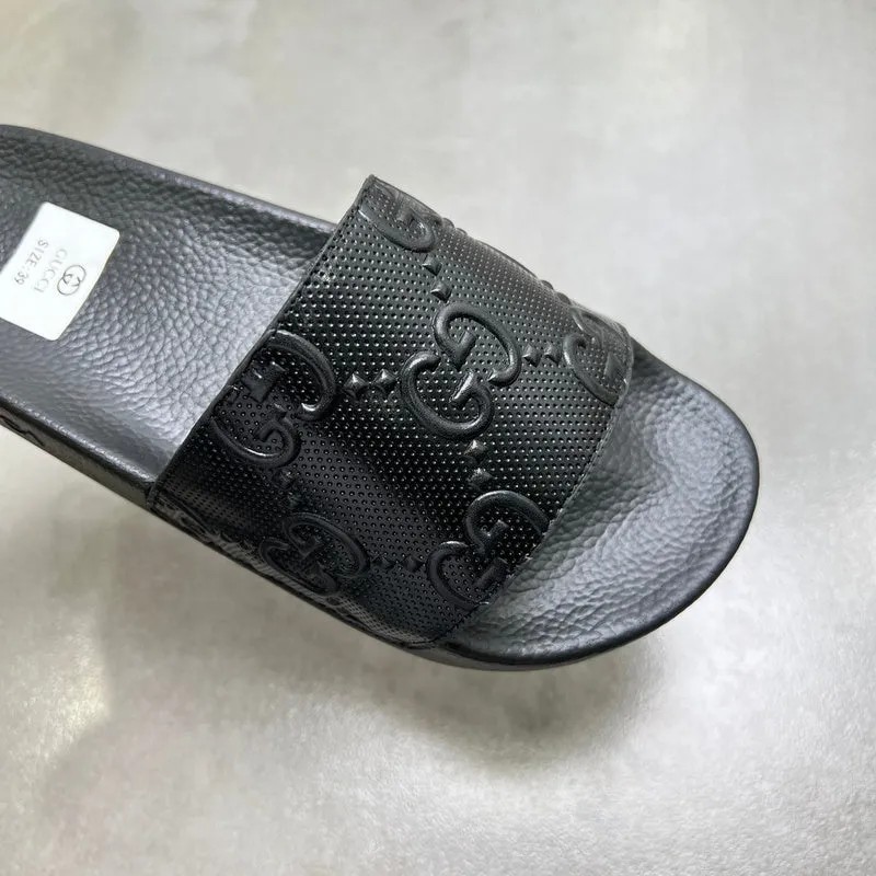 YGS07 Women and Man Leather Slippers 36-45 Shoes with Box Best Slides For Plantar Fasciitis