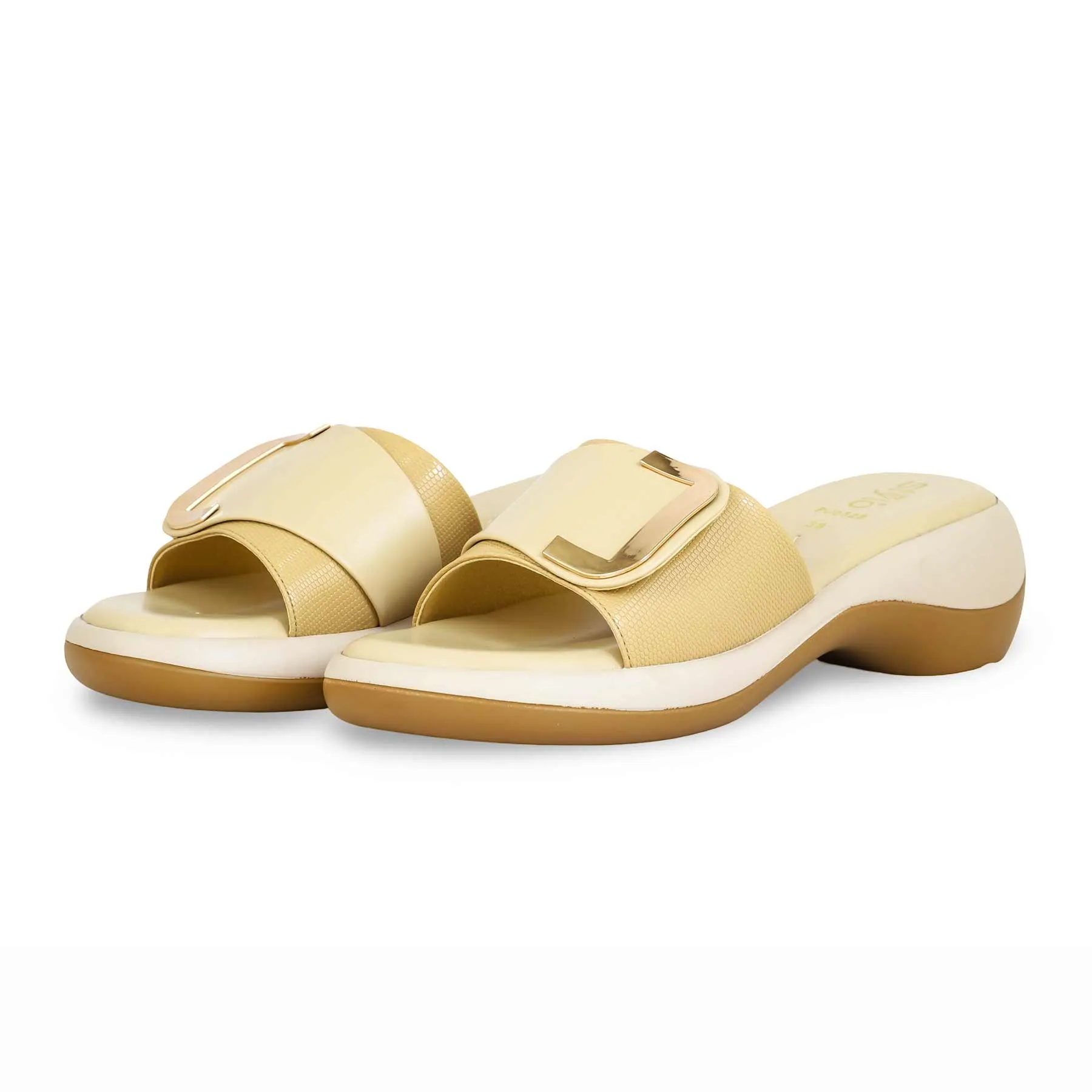 Marc Fisher Slides Beige Formal Slipper PU0528