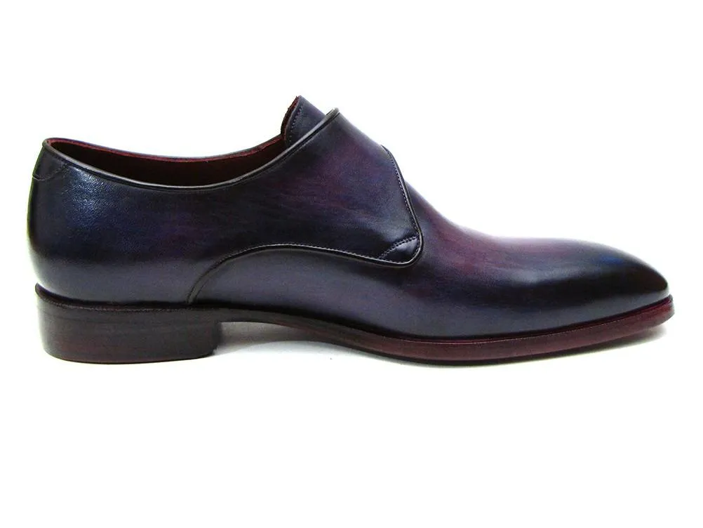 Force 1 Dress Shoes Paul Parkman Single Monkstrap Shoes Purple Leather - DW754T