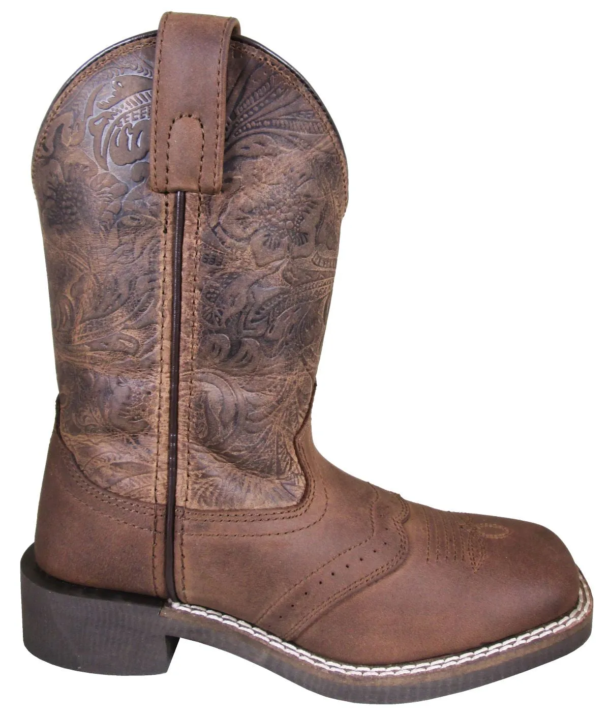 'Smoky Mountain' Children's Brandy Western Square Toe - Brown Oil Distress / Brown Motorcycle Boots Street