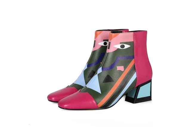 Non Slippery Snow Boots Fashion Brand Women Ankle Snow Boots Warm High Heels Ladies Shoes Woman Party Wedding Pumps Basic Genuine Leather Boots