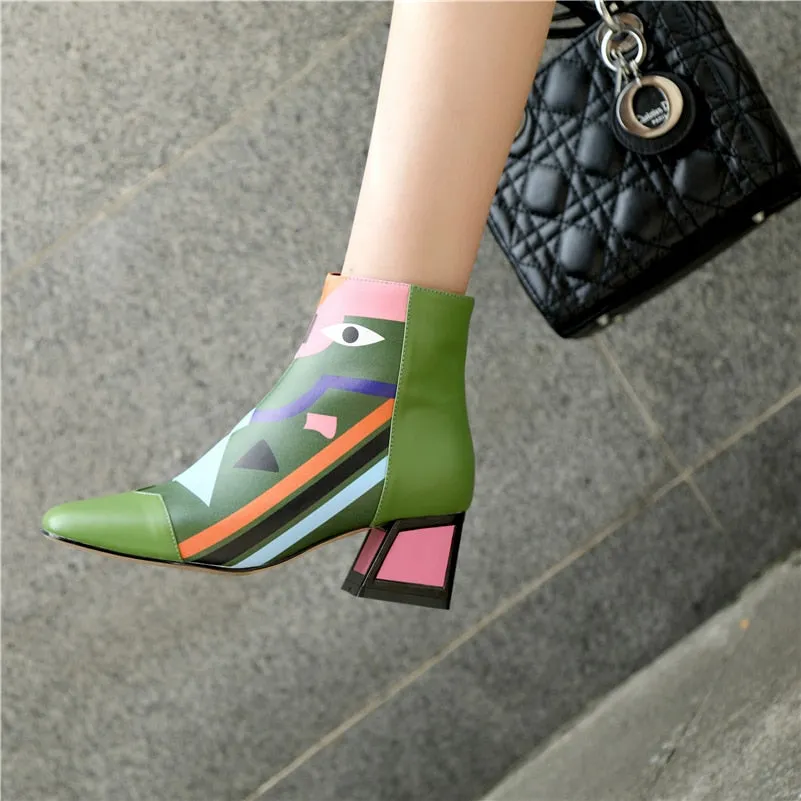 Fashion Brand Women Ankle Snow Boots Warm High Heels Ladies Shoes Woman Party Wedding Pumps Basic Genuine Leather Boots Dc Shoes Snow Boots