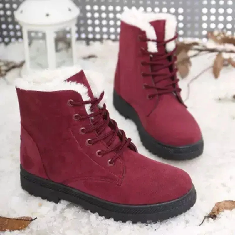 Snow Boots With Ice Grippers Casual Non-Slip Snow Boots with Wool for Women | Ideal for Winter