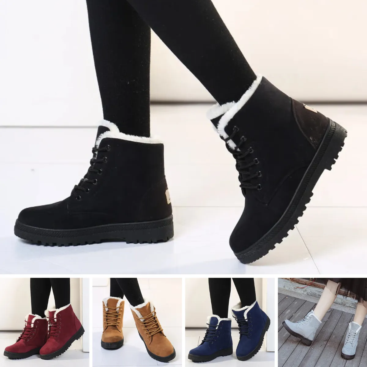 Casual Non-Slip Snow Boots with Wool for Women | Ideal for Winter Koi Broken Helm Snow Boots