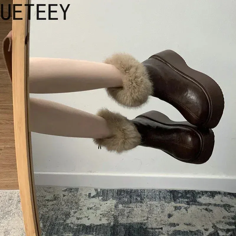 Snow Boots Sorel Caribou Amozae-Platform Women Modern Snow Boots Fashion Short Plush Short Booties Autumn Winter Women's Warm Shoes-Platform boots