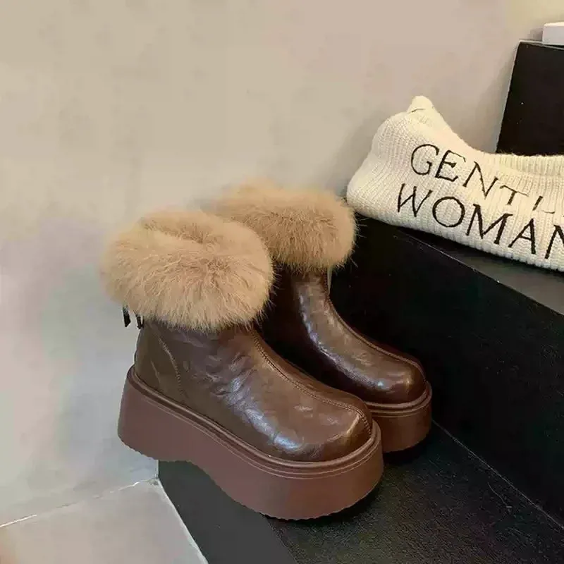 Sperry Cold Bay Chukka Snow Boot Amozae-Platform Women Modern Snow Boots Fashion Short Plush Short Booties Autumn Winter Women's Warm Shoes-Platform boots