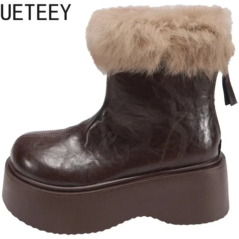 Columbia Fairbanks Omni-heat Snow Boots Amozae-Platform Women Modern Snow Boots Fashion Short Plush Short Booties Autumn Winter Women's Warm Shoes-Platform boots