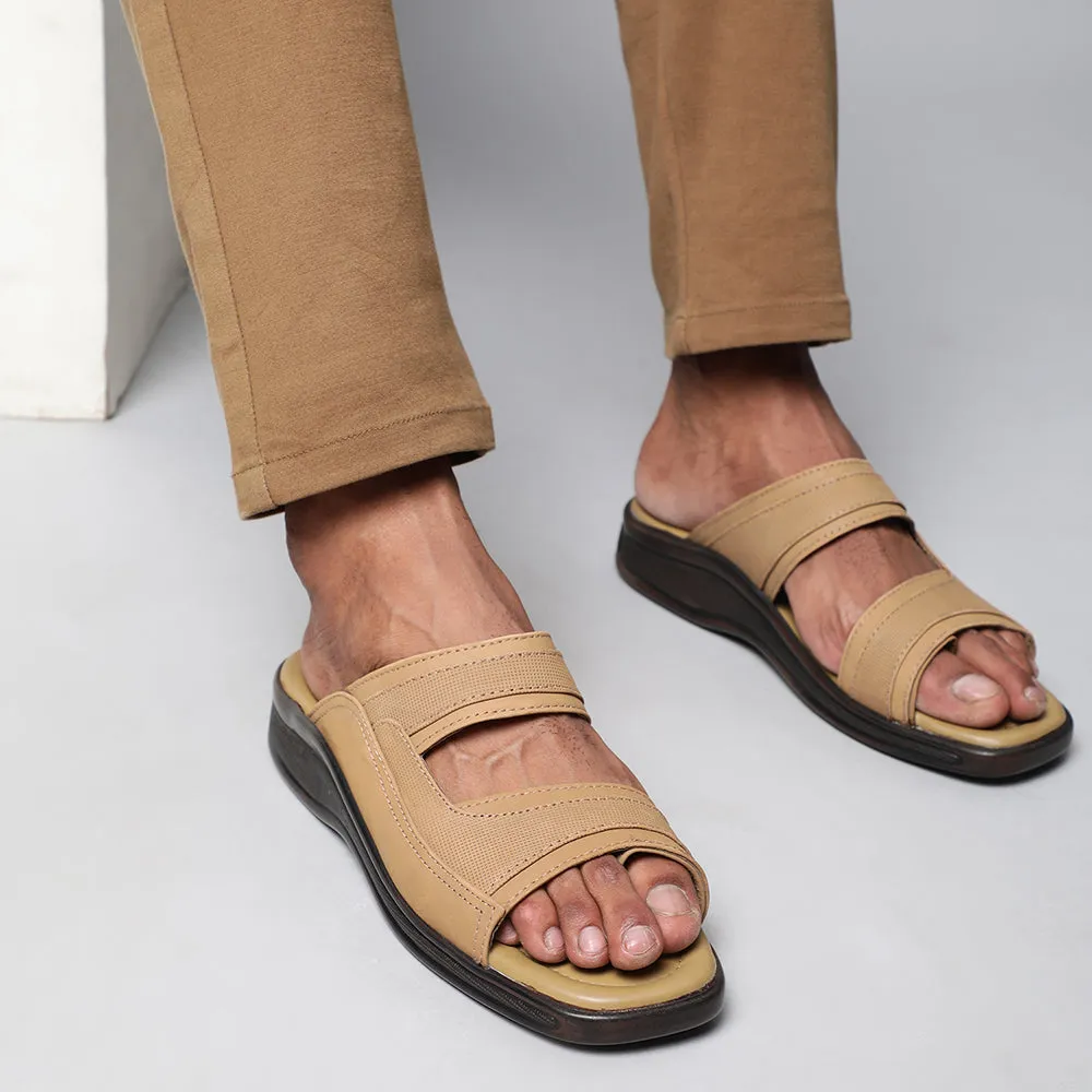 Coolers Casual Brown Slippers For Men 2050-01 By Liberty Slippers With Wide Toe Box