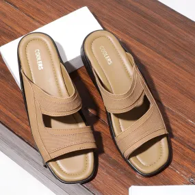 Coolers Casual Brown Slippers For Men 2050-01 By Liberty Greek Slippers