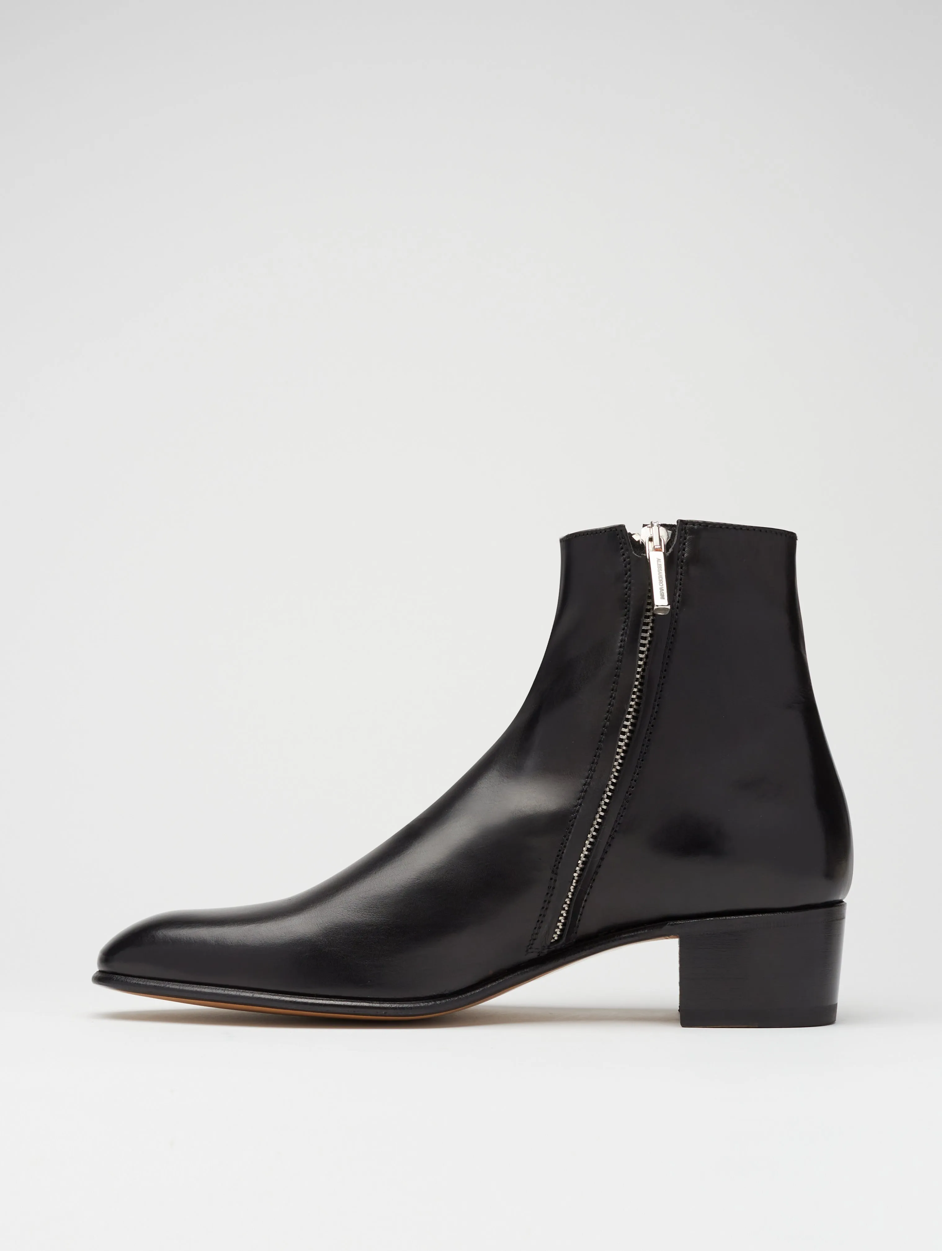 SONNY 40MM ANKLE BOOT IN BLACK CALFSKIN Hunter Insulated Boots