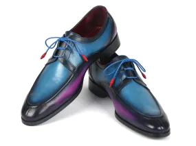 Paul Parkman Ghillie Lacing Blue & Purple Dress Shoes - GU568BLP Silver Dress And Shoes