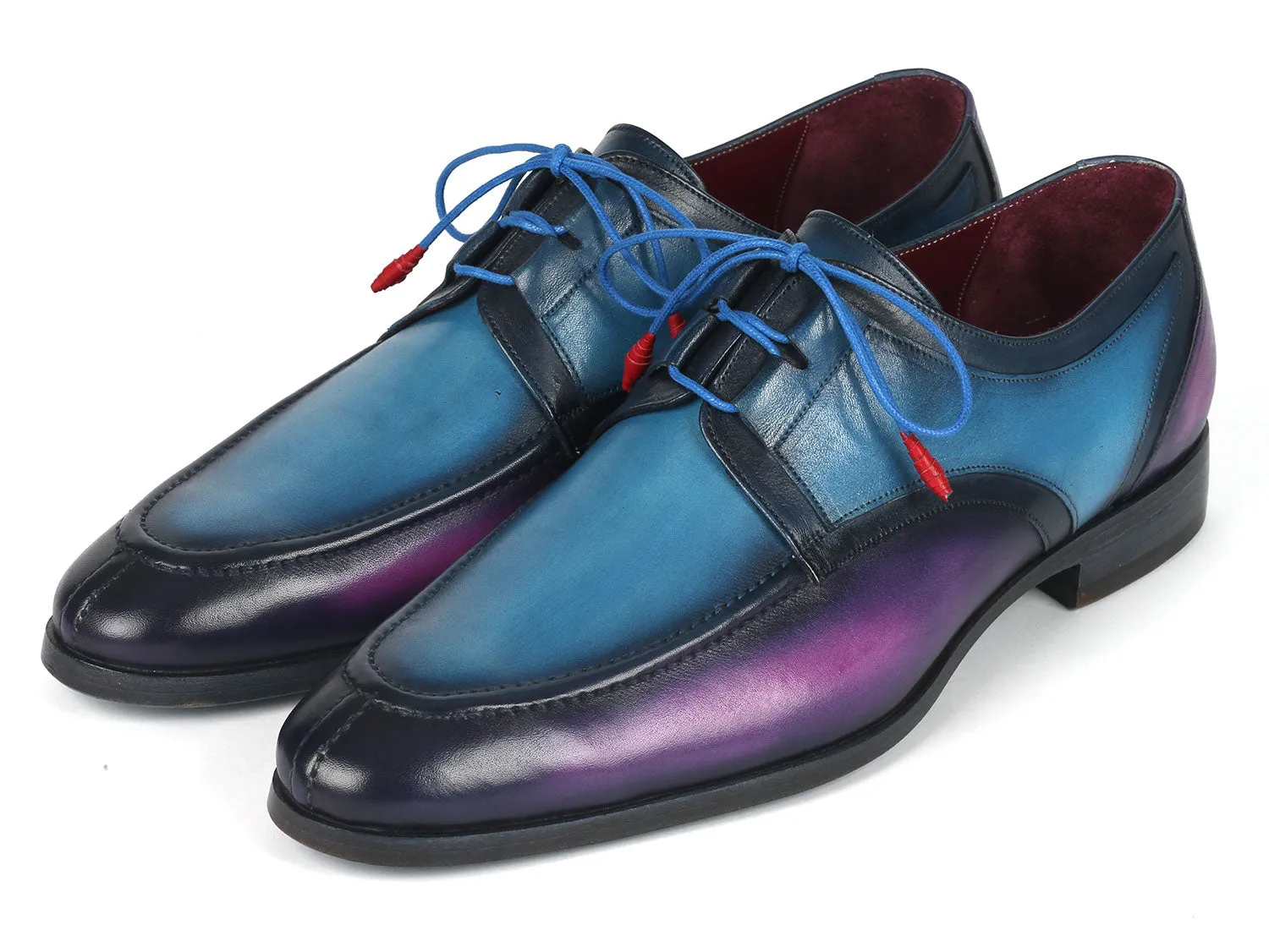 Reddit Dress Shoes Paul Parkman Ghillie Lacing Blue & Purple Dress Shoes - GU568BLP
