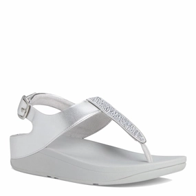 Garden Glow Stone Path Women's FitFlop, Fino Crystal Backstrap Toe-Post Sandal
