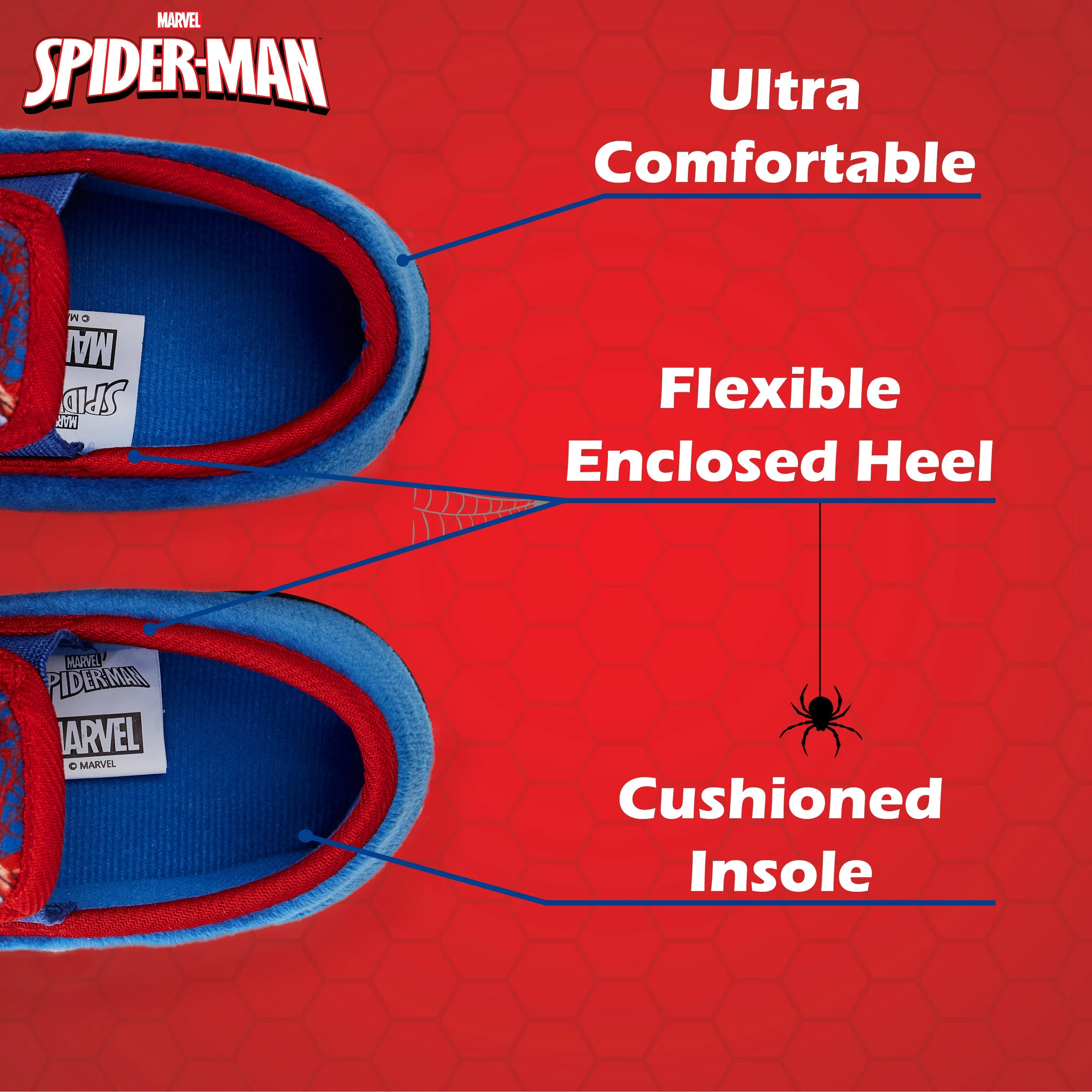 Spiderman Boys Slippers, Official Marvel Avengers Merchandise, Gifts for Kids Tote Slippers
