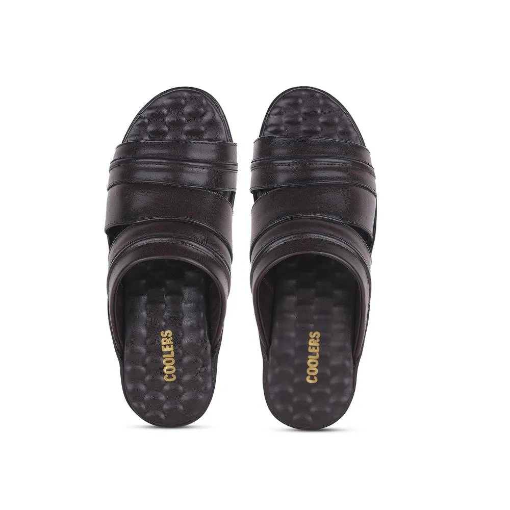 Slippers With A Wedge Heel Coolers Brown Casual Slippers For Men 7193-901 By Liberty