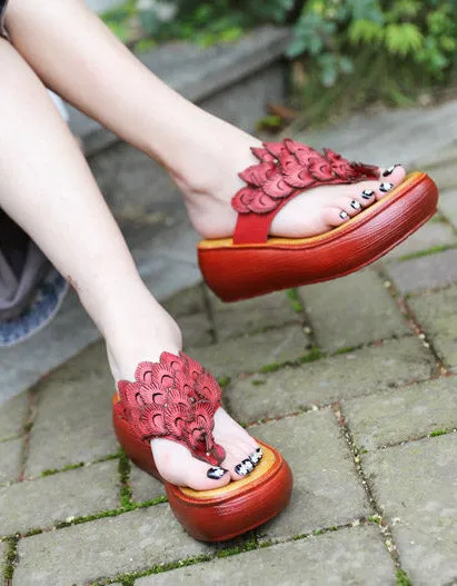 Summer Peacock Wedge Flip-flop Slippers Target House Slippers