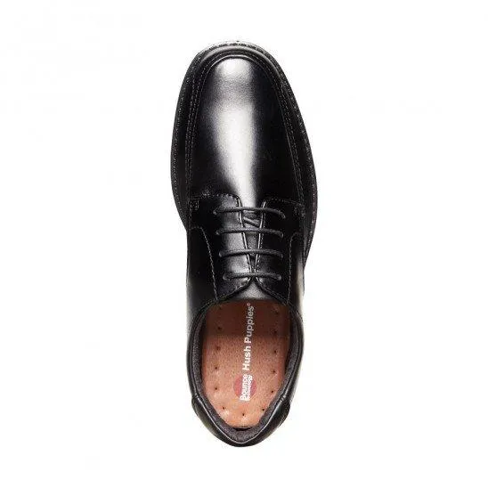 Mens Hush Puppies Torpedo Extra Wide Black Leather Work Lace Up Shoes Formal Dress Casual Shoes