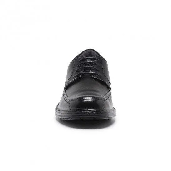 Mens Hush Puppies Torpedo Extra Wide Black Leather Work Lace Up Shoes Sandals Dress Shoes