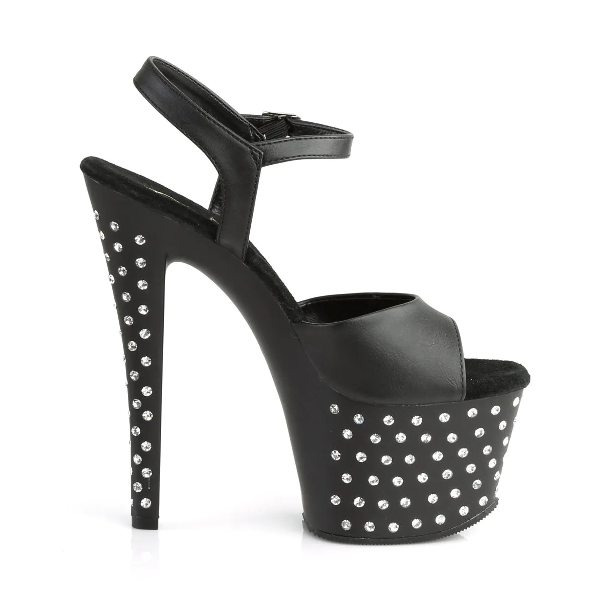 STARDUST-709 Pleaser Black Faux Leather Sexy Platform Shoes (Pole Dancing Heels) Best Shoes For Supination