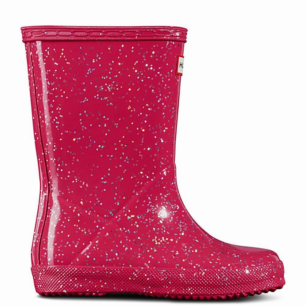Hunter Kids First Classic Giant Glitter Rain Boots Terrain Tested