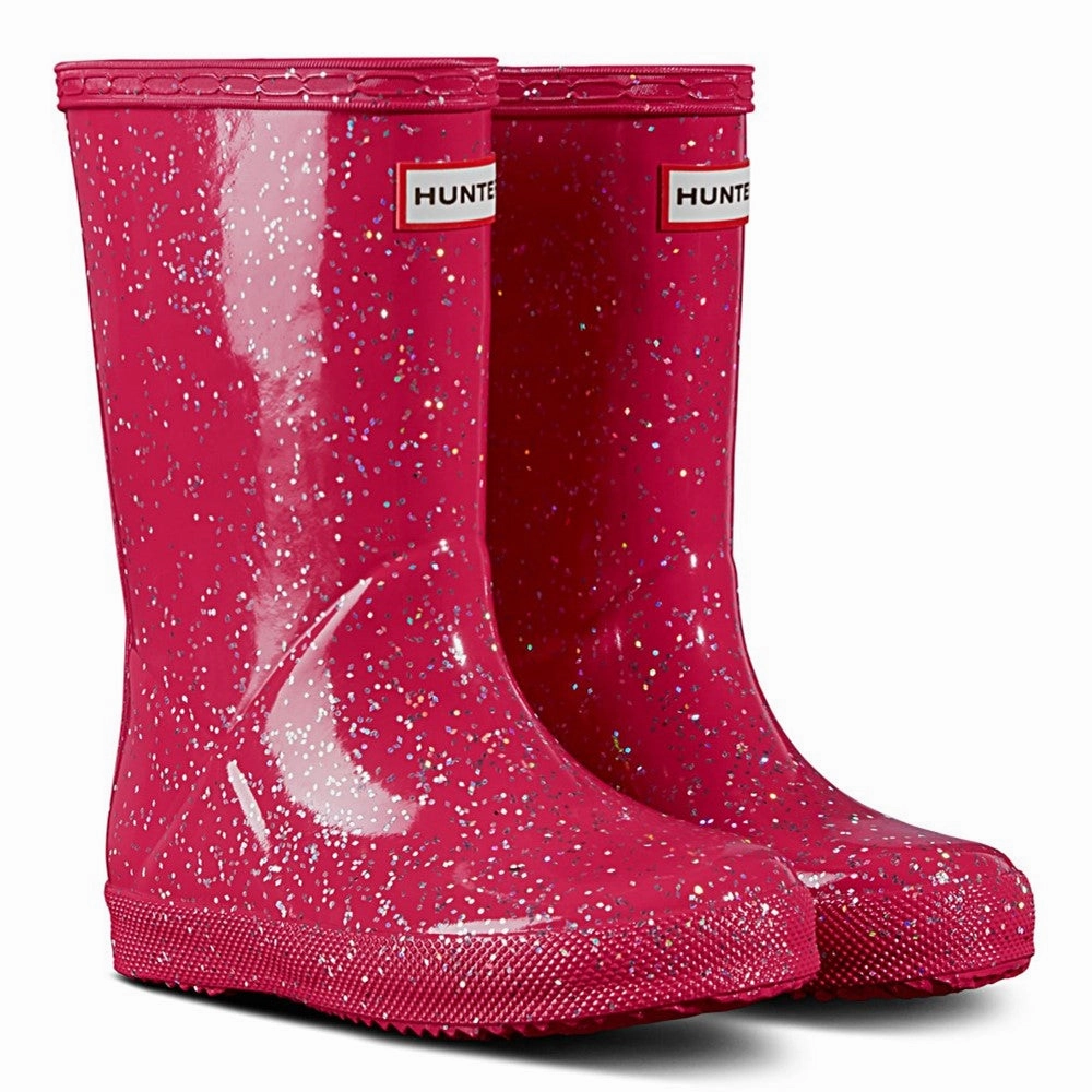 Lightweight Build Hunter Kids First Classic Giant Glitter Rain Boots