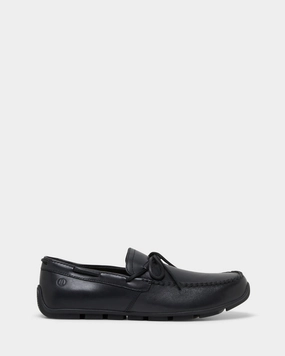 Foot Hugging Quick Walk Slip Somoc Boat Black Leather