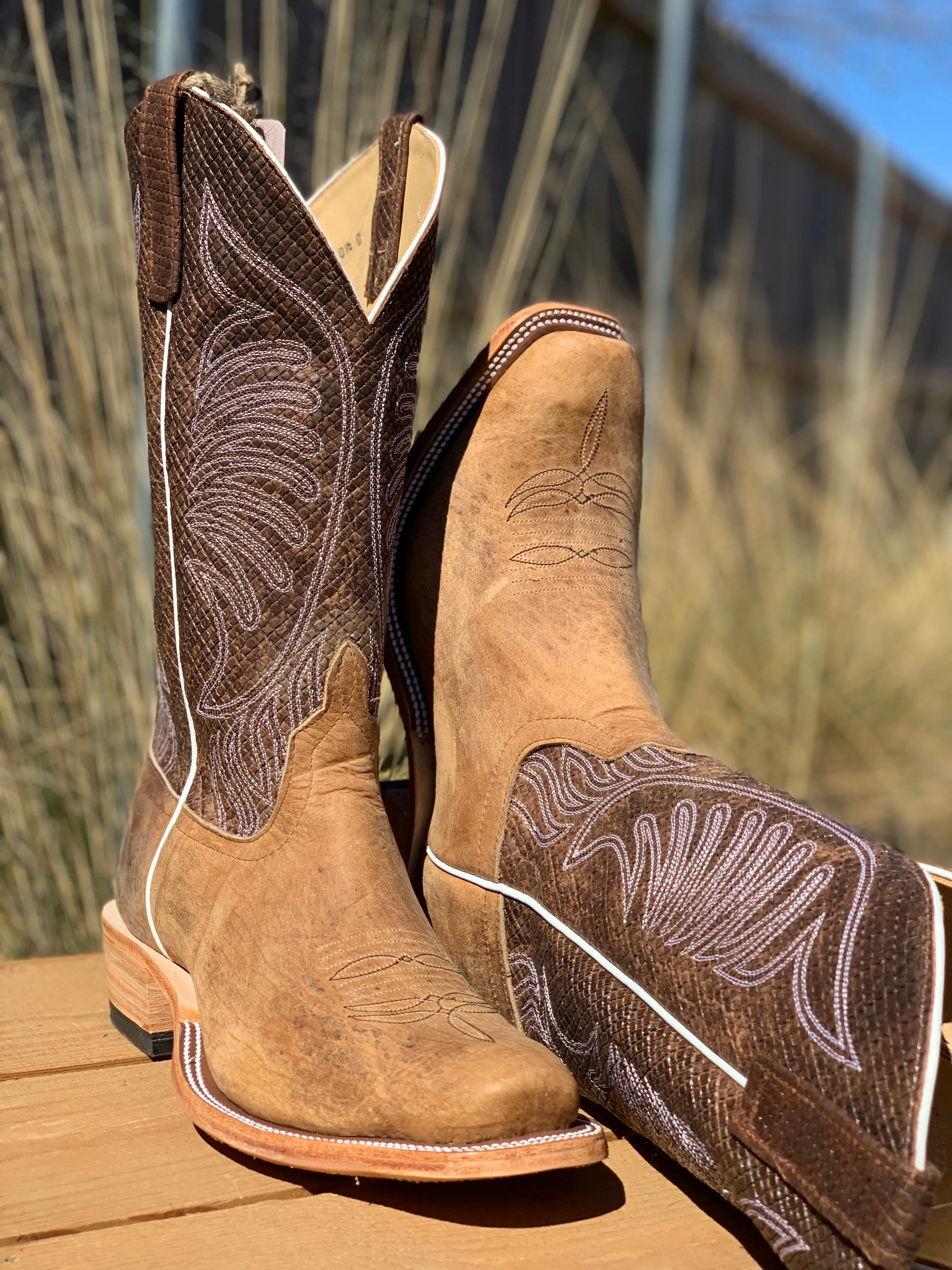 PATTON'S ANDERSON BEAN EXCLUSIVE "THE THOMAS" DISTRESSED AMERICAN BISON BOOTS Top Rated Soft Toe Work Boots