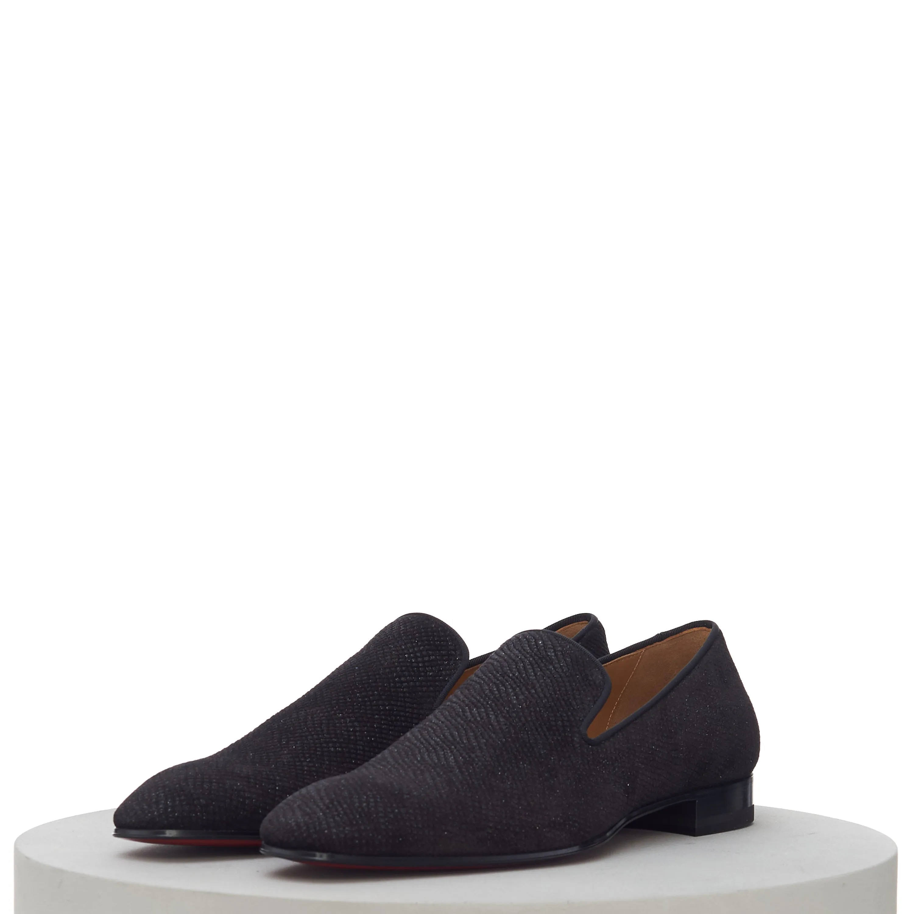 Dandelion Loafer In Black Crosta Leather Italian Leather Dress Shoes