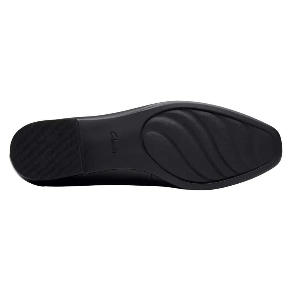 Clarks Krystine Lily Black Leather Loafer (Women's) Horatio Loafers