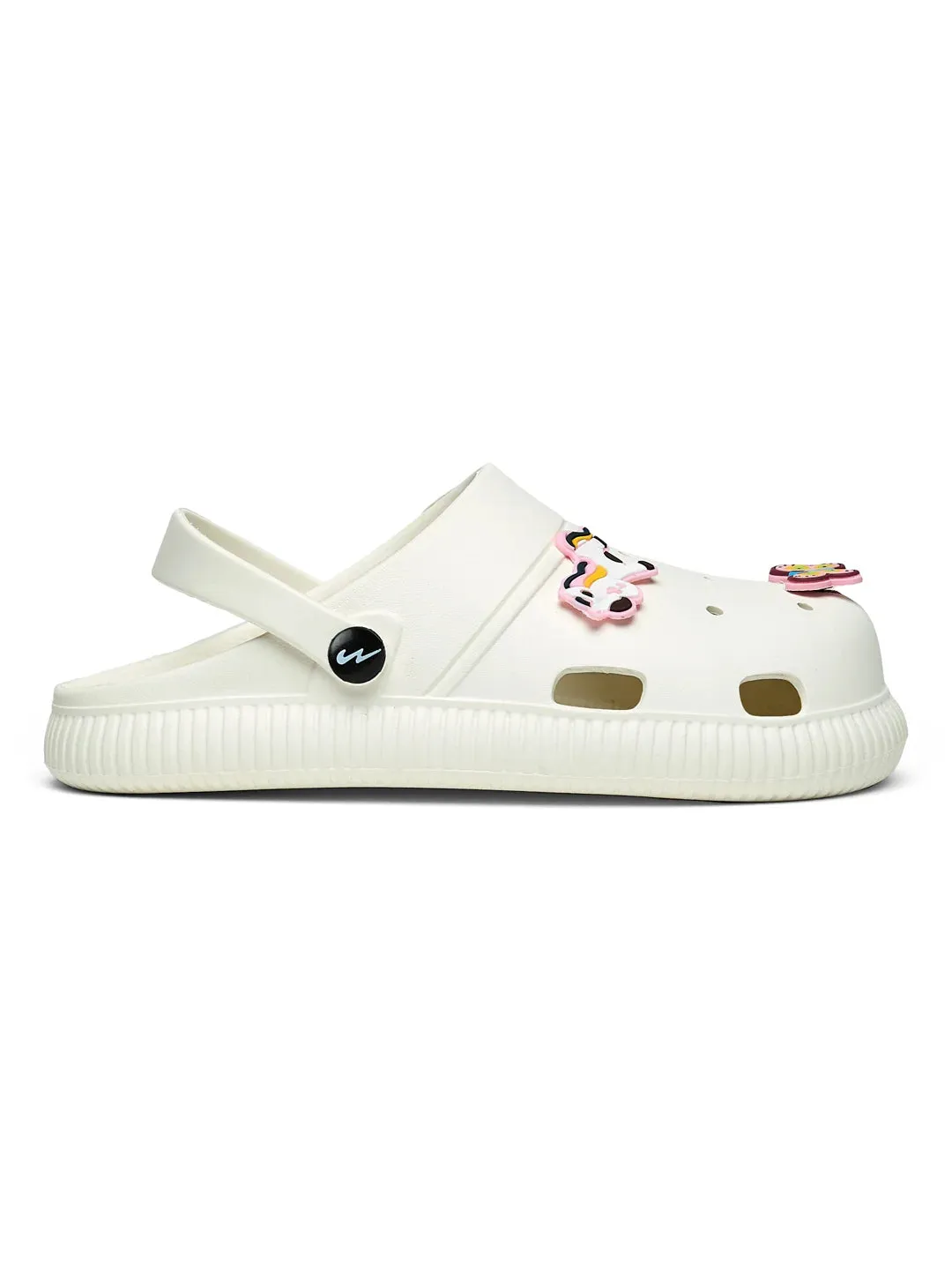 GC-9002C White Child Clogs Sandals Wide Feet