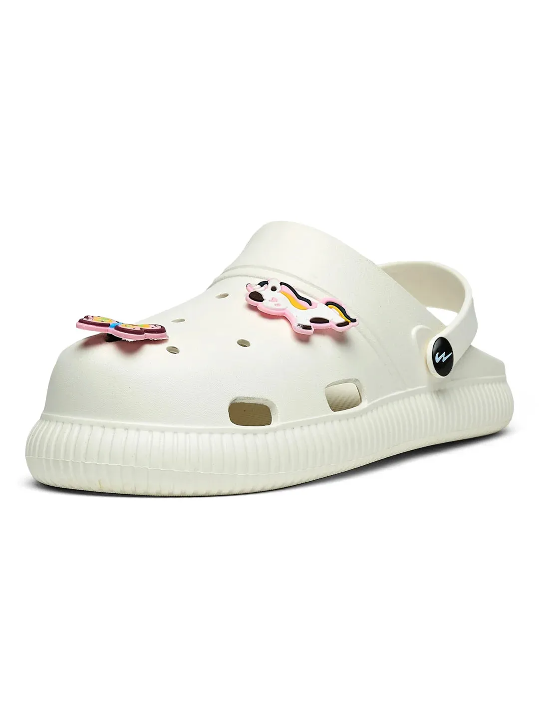 GC-9002C White Child Clogs Jellies Sandals
