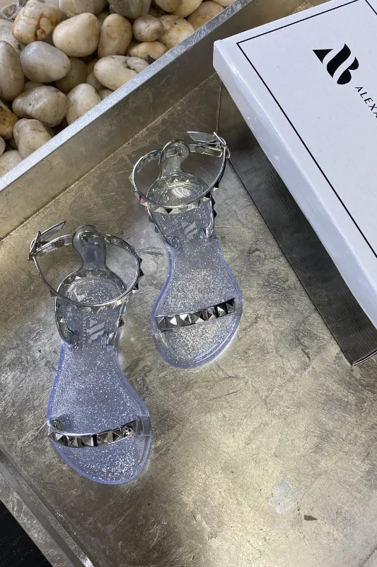 Aria Kid's Silver Jelly Sandals Sandals At Famous Footwear