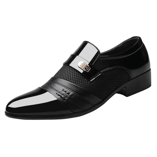 Fashion men dress slip on shoes men Moc Toe Dress Shoes