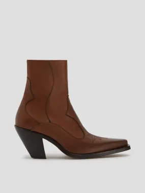 Winter Boots Hiking TABOR 70MM ANKLE BOOT IN BROWN CALFSKIN