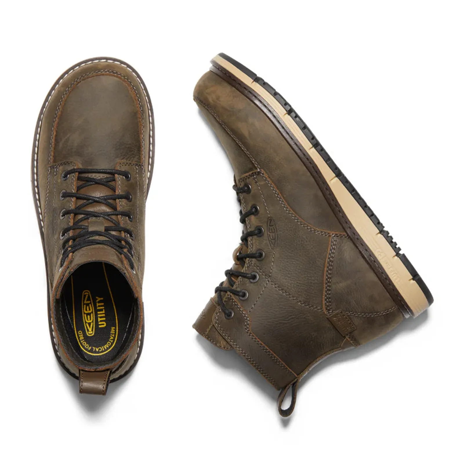 Keen Utility San Jose 6" Waterproof Aluminum Toe Work Boot (Men) - Cascade Brown/Black The Work Boot Amarillo