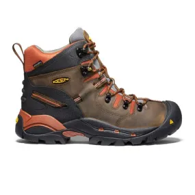 Best Work Boots With Side Zipper Keen Utility Pittsburgh 6" Waterproof Soft Toe Work Boot (Men) - Cascade Brown